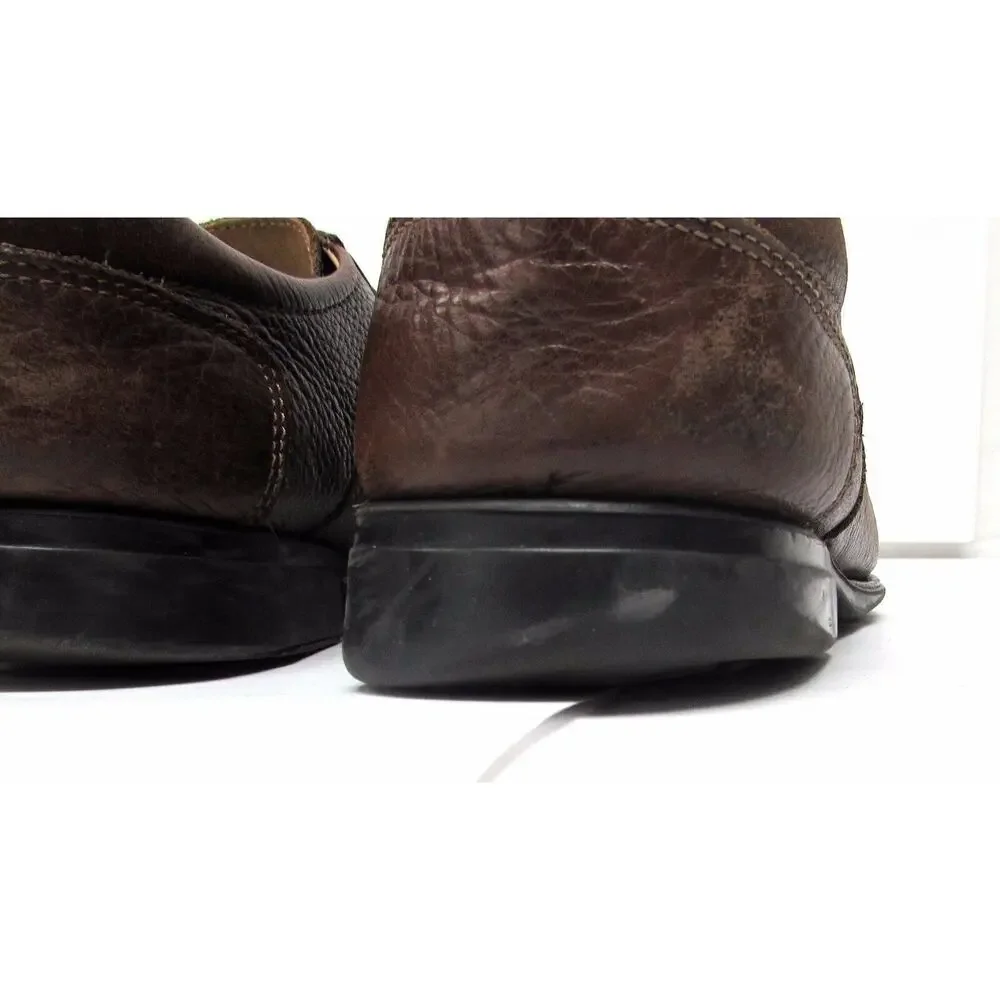 Belvedere mens Brown leather Bay Bridge split toe oxford shoes size 10 EEE WIDE